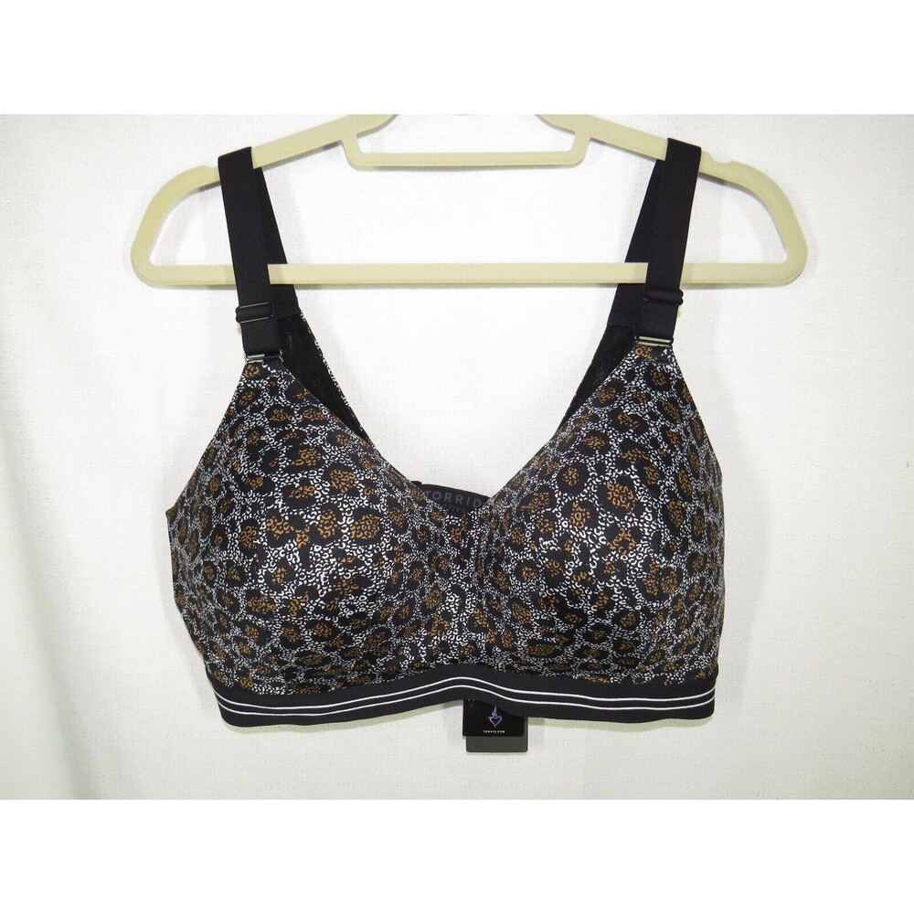 Torrid Leopard Print Back Smoothing Lightly Lined Wire Free Bra Size 40DD